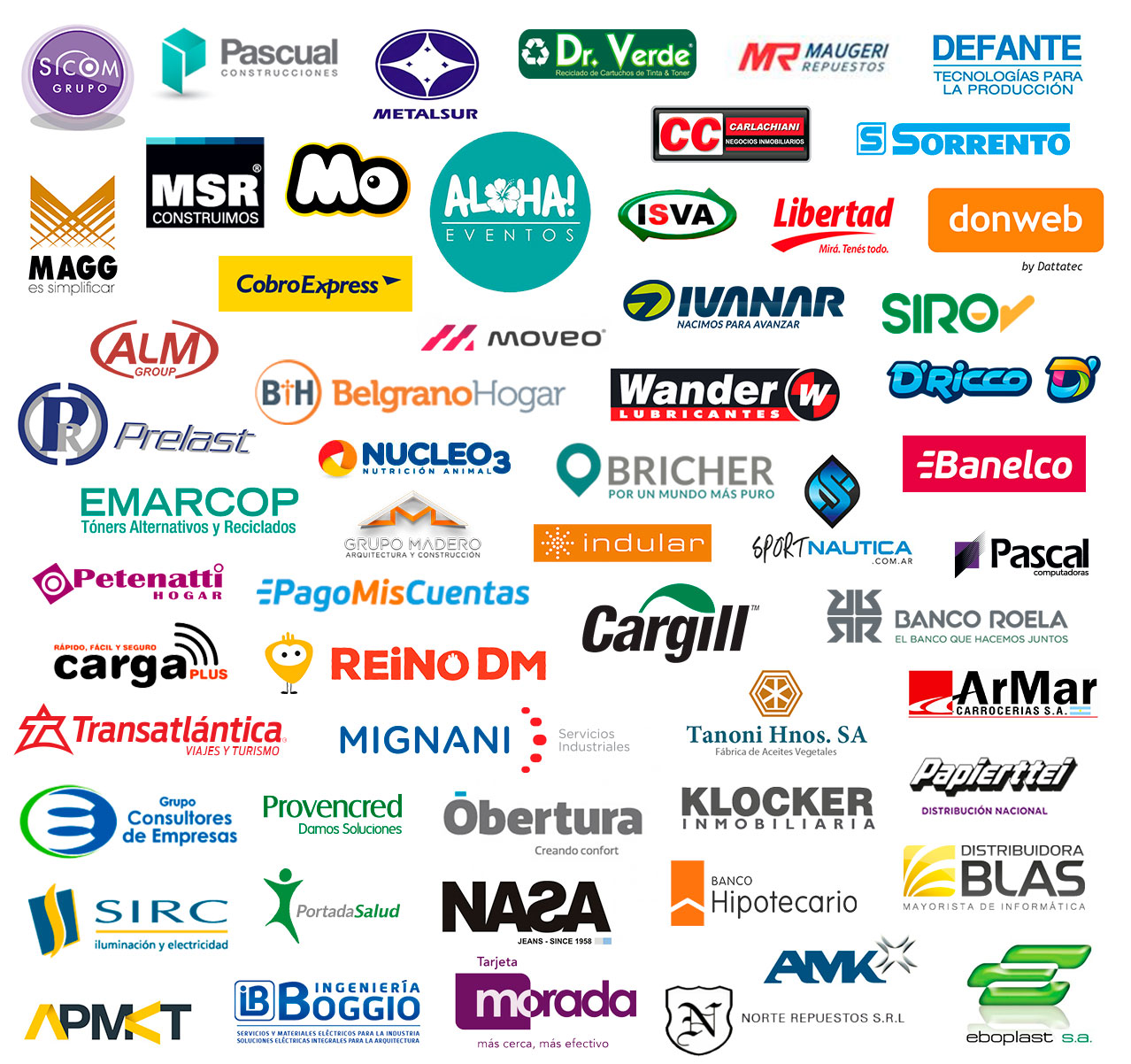 Más clientes de Escuela de Venta: Grupo Sicom, Pascual Construcciones, Metalsur, Dr. Verde, Maugeri, Defante, MSR, Aloha, Car lachiani, Sorrento, Donweb, Libertad, Cargill, Banelco, Banco Hipotecario y otras empresas